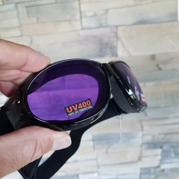 Men Purple Motorcycle Goggles Mini Bike Ride Trike - Picture 9 of 11